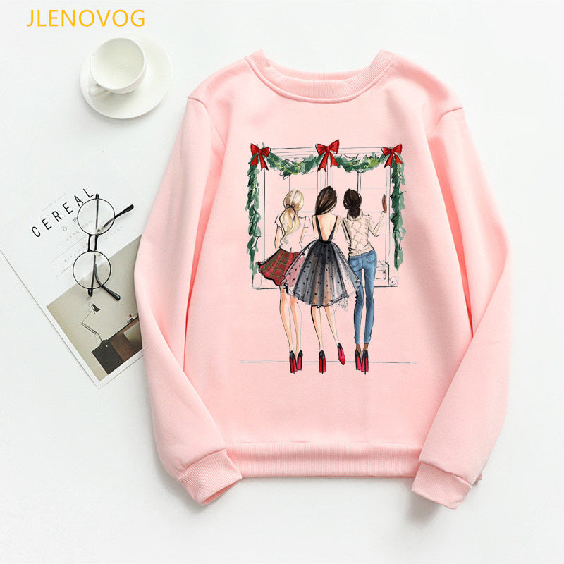 Christmas e and Christmas gifts print hoodies women clothes