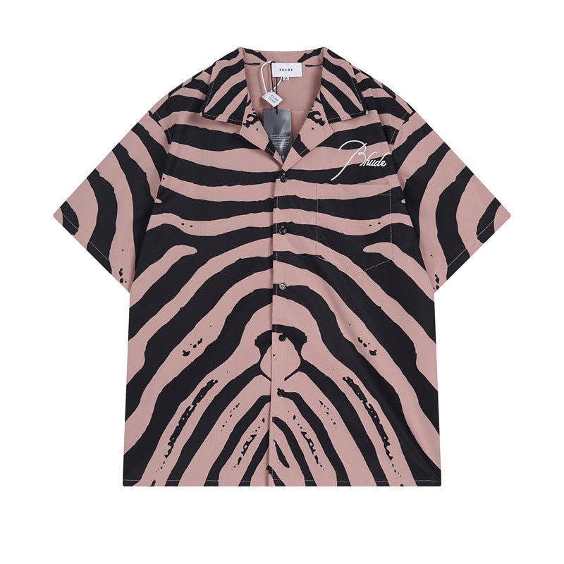 Rhude T Shirt Zebra Letter Embroidery Casual Short Sleeve Shirt, Shorts