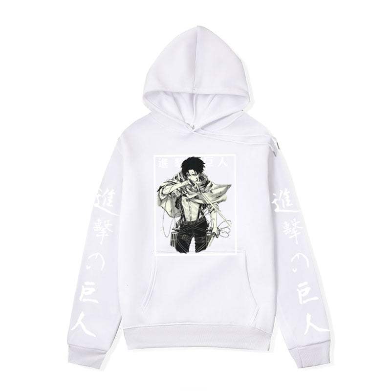 Anime Hoddies Autumn and Winter Fleece-Lined Hoodie Sun Man Attack on Titan Series Hoodie