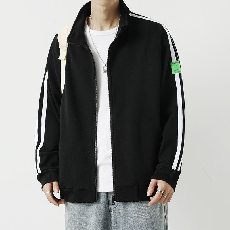 Men Hoodie Spring and Autumn Heavy Japanese Wide Version Tup Cardigan Stand Collar Sweater