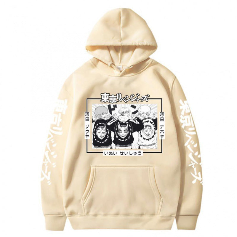 Anime Hoddies Tokyo Avengers Matsuano Qiandong Anime Loose-Fitting Hoodie Hooded Sweater