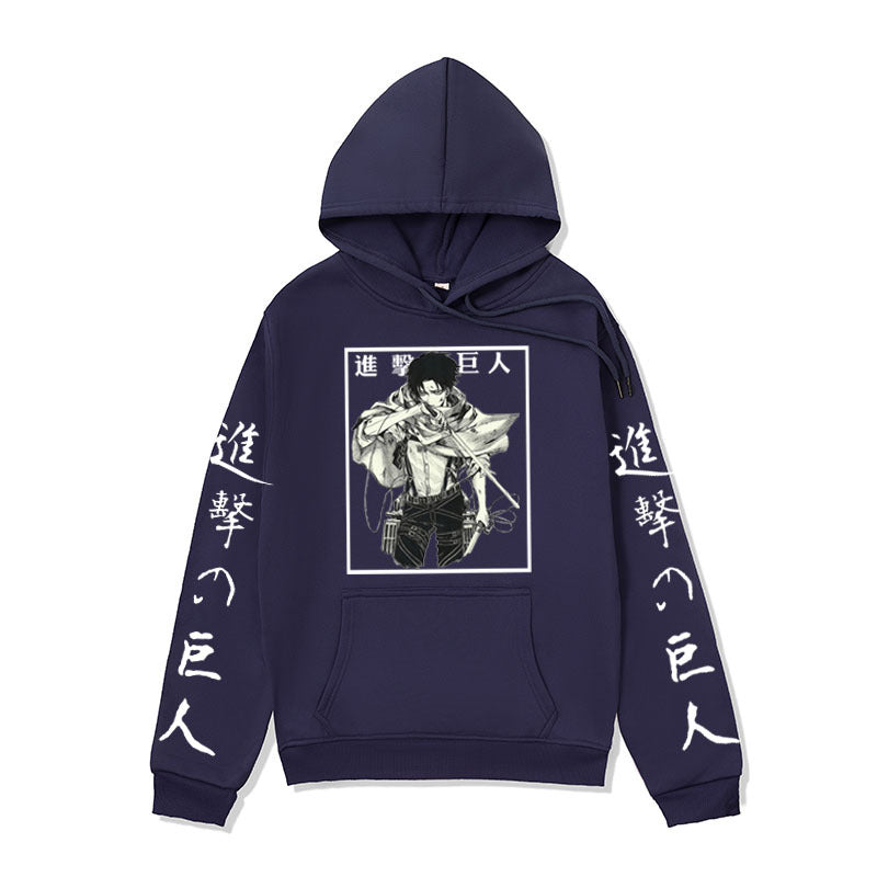 Anime Hoddies Autumn and Winter Fleece-Lined Hoodie Sun Man Attack on Titan Series Hoodie