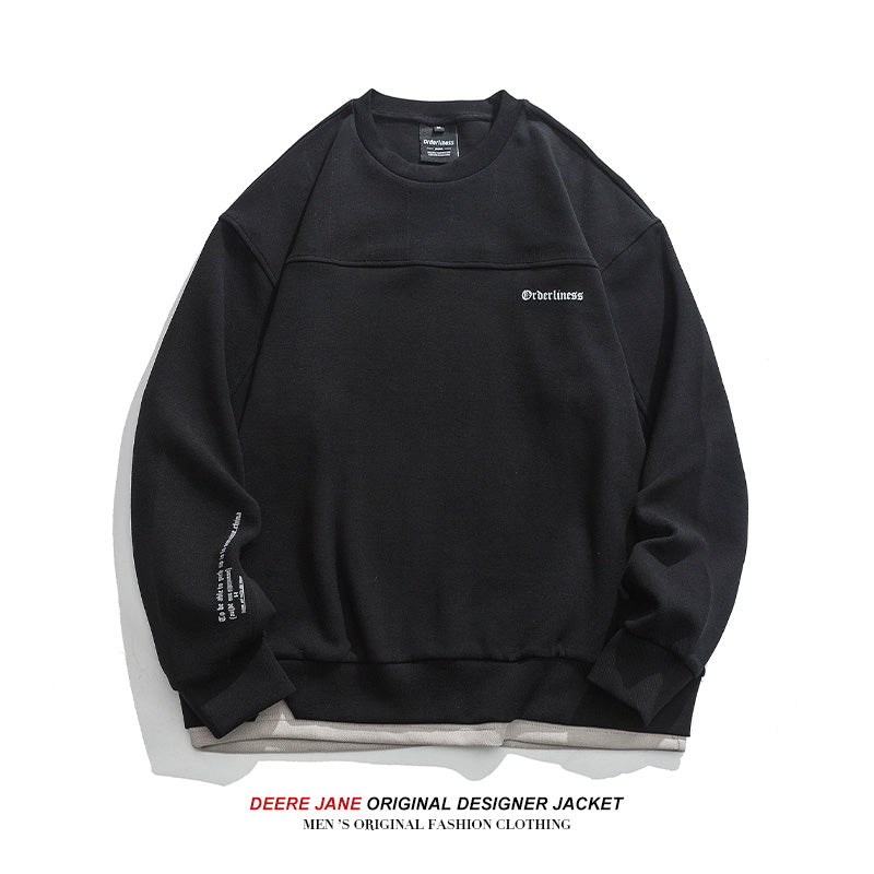 Men Pullover Hoodie Spring Sweater Men Loose Retro Casual