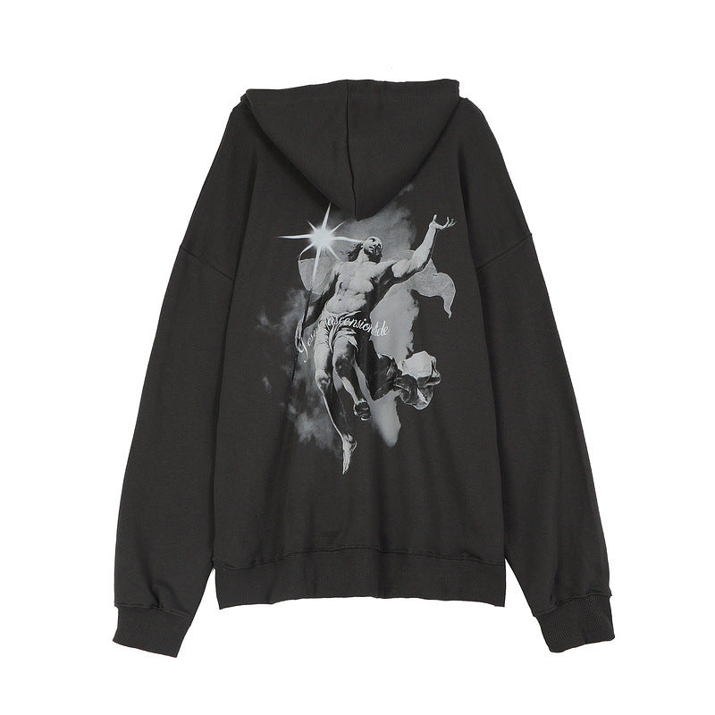 Man Fall Outfits Letter Print Oversize Loose Men's and Women's Hoodie Tide