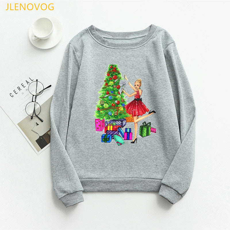 Christmas e and Christmas gifts print hoodies women clothes