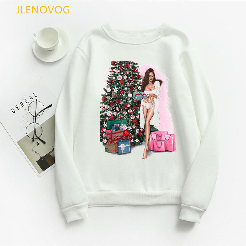 Christmas e and Christmas gifts print hoodies women clothes