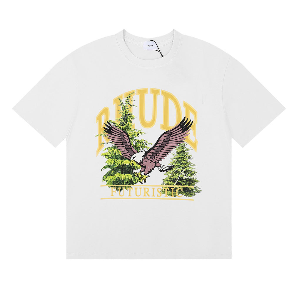 Rhude T Shirt Micro Eagle Letter Print Short Sleeve T-Shirt