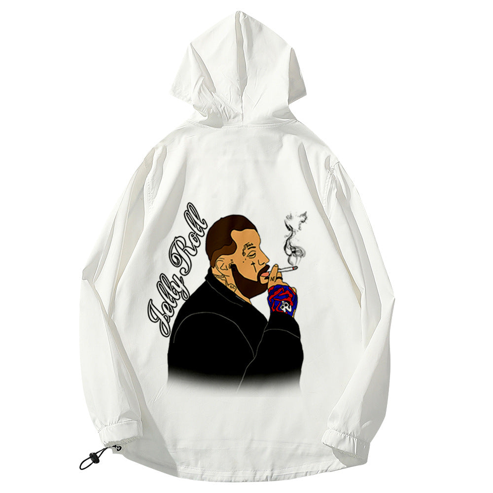 Jelly Roll Hoodie 3d Printing Thin Trench Coat