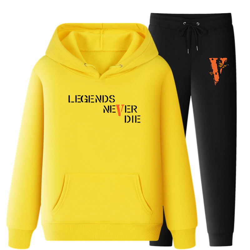 Vlone Hoodie & Pants 2 Piece Set Printing Sweatshirt And Sweatpants Fall Winter Hooded