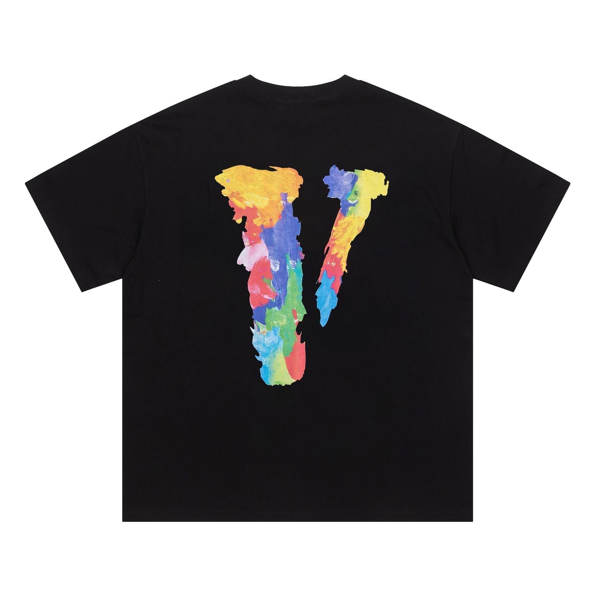 Vlone T Shirt Spring Summer Color Big V Letter Crew Neck