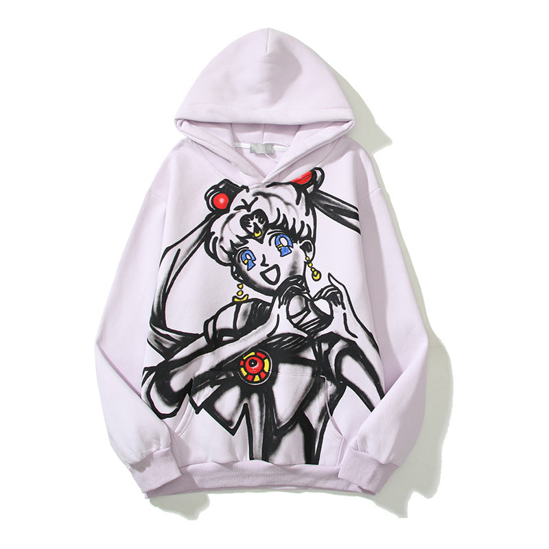 Kanye West Sunday Service Hoodie Hand Painted Graffiti Printing Sailor Moon Secondary Yuan