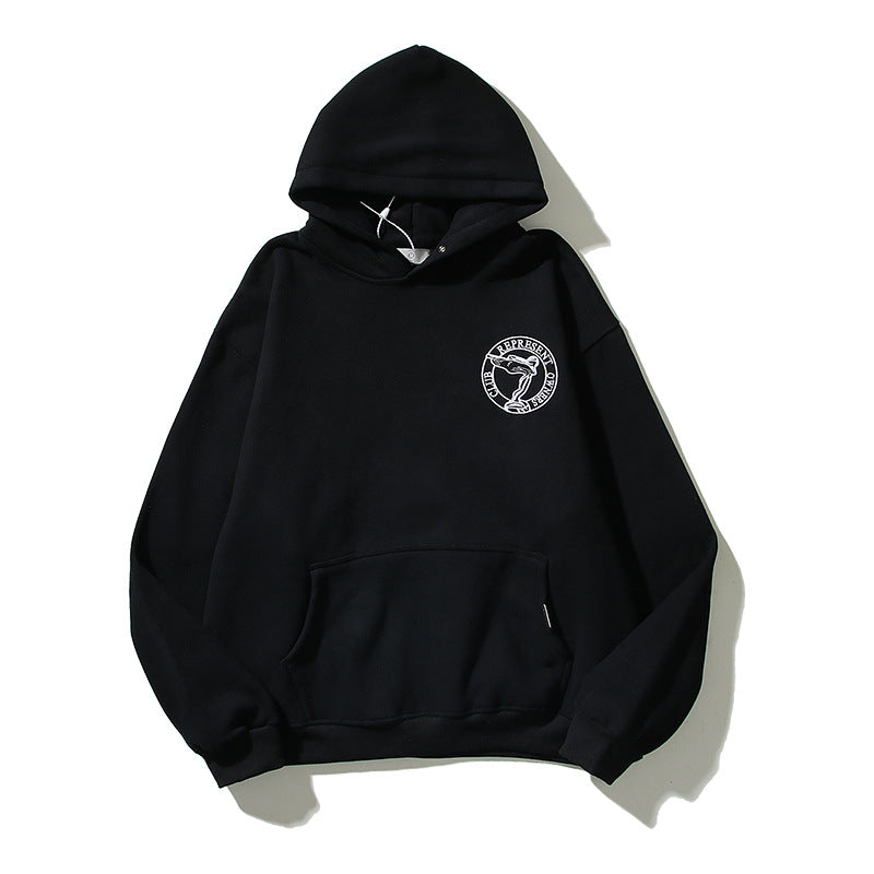 Kanye West Sunday Service Hoodie Angel Rep Logo Embroidery Velvet Loose Hoodie