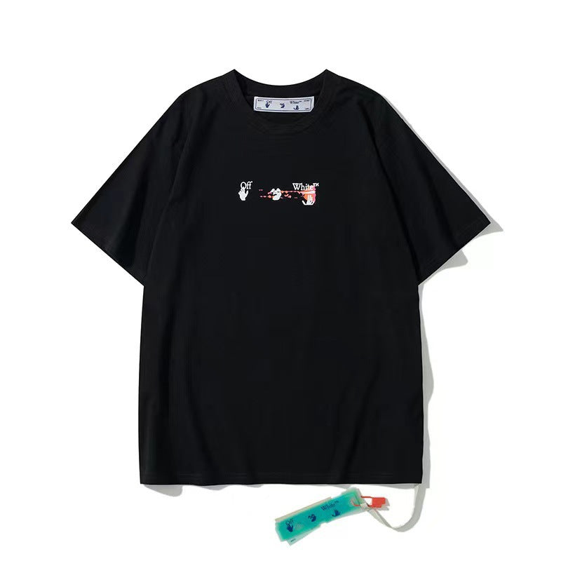 Off White T Shirts Graffiti Painting Arrow Print