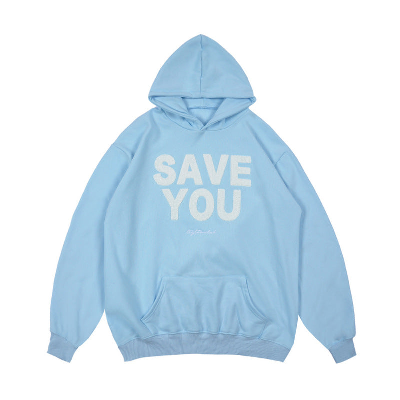 Man Fall Outfits Vintage Casual Hoodie Letter Hip Hop Hooded Sweater