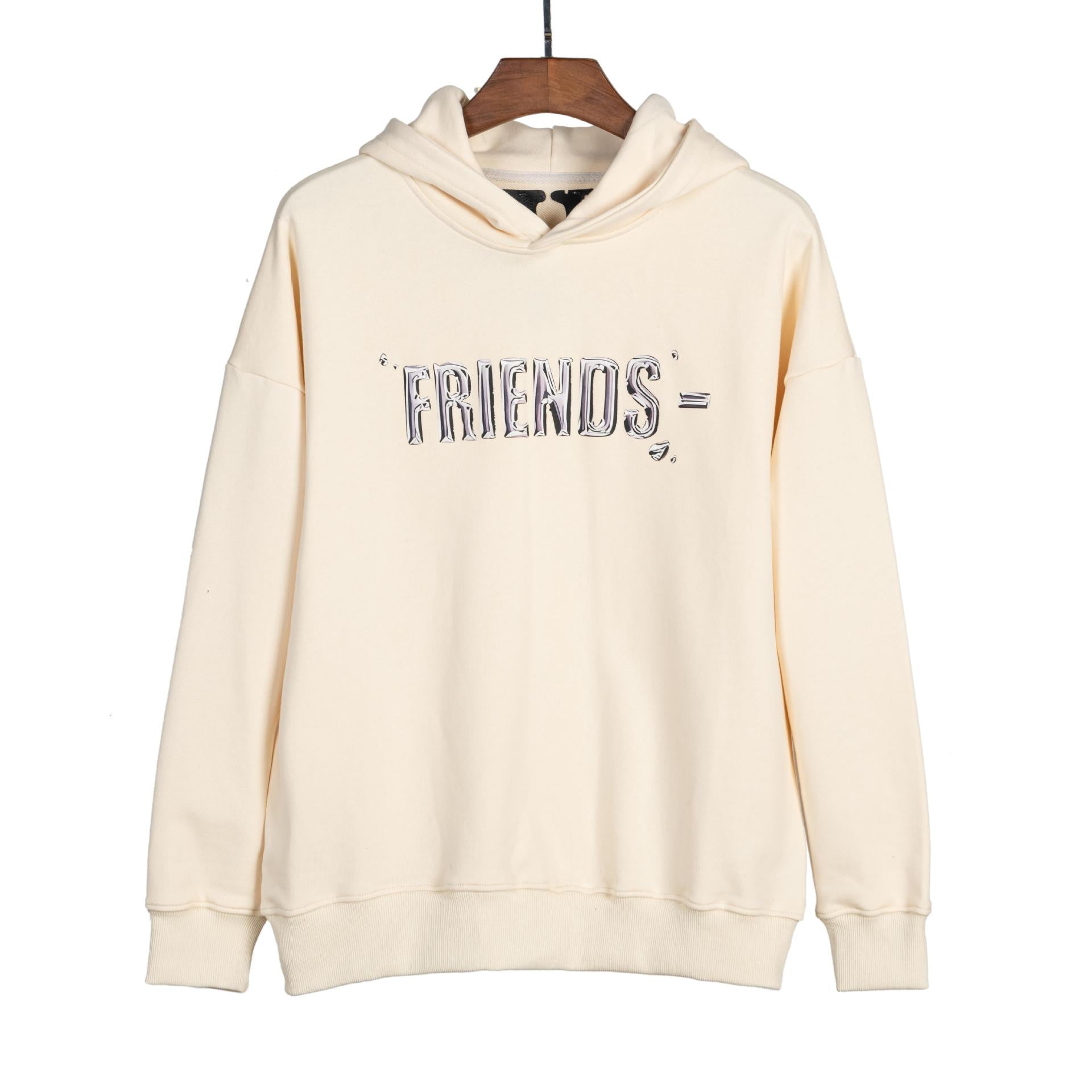 Vlone Hoodie Metal Big V Letter Pullover Hooded