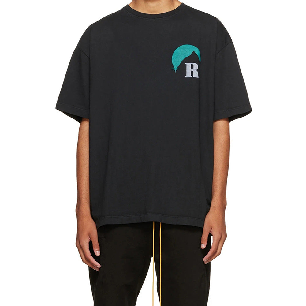 Rhude T Shirt Sunset Classic Alphabet Print Short Sleeve T-Shirt