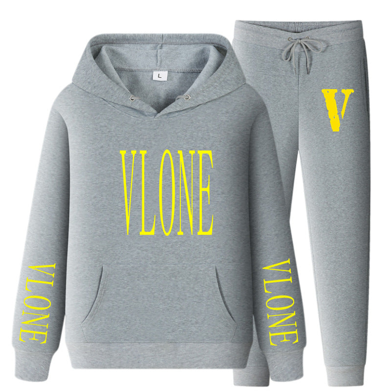 Vlone Hoodie & Pants 2 Piece Set Spring And Autumn Casual Sweater Loose Top