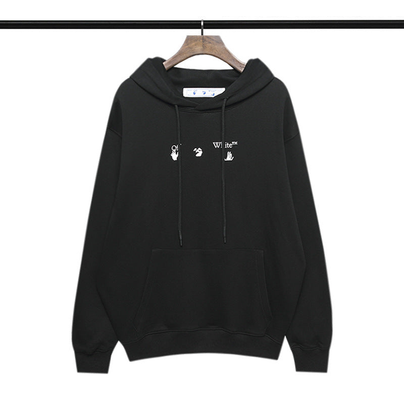 off White Hoodie Autumn and Winter Printed Hooded Long Sleeve Sweater Loose Bottoming Shirt