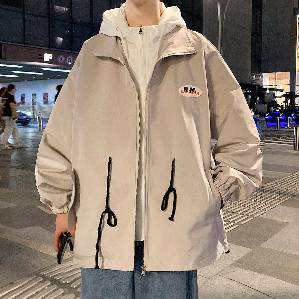 MEN'S Hoodie Fake Two-Piece Mid-Length