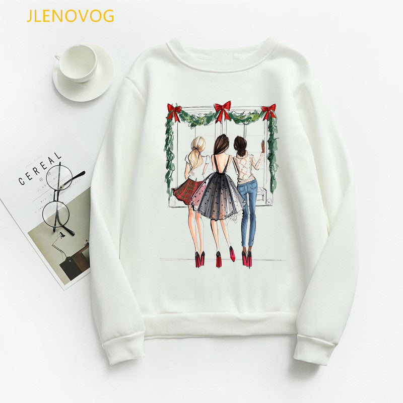 Christmas e and Christmas gifts print hoodies women clothes