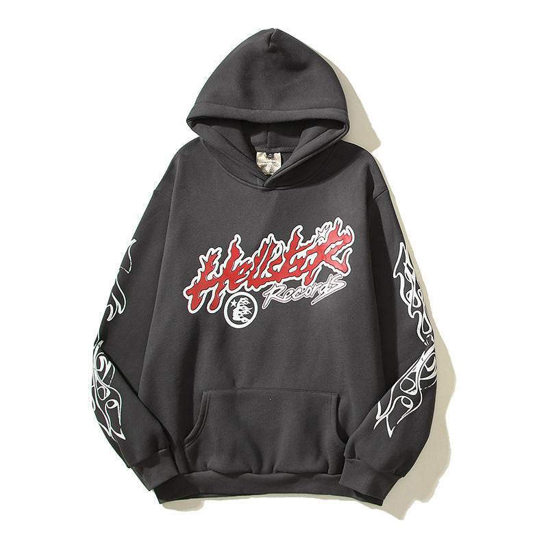Hellstar Hoodie Retro Distressed Letters Graffiti Printing Loose