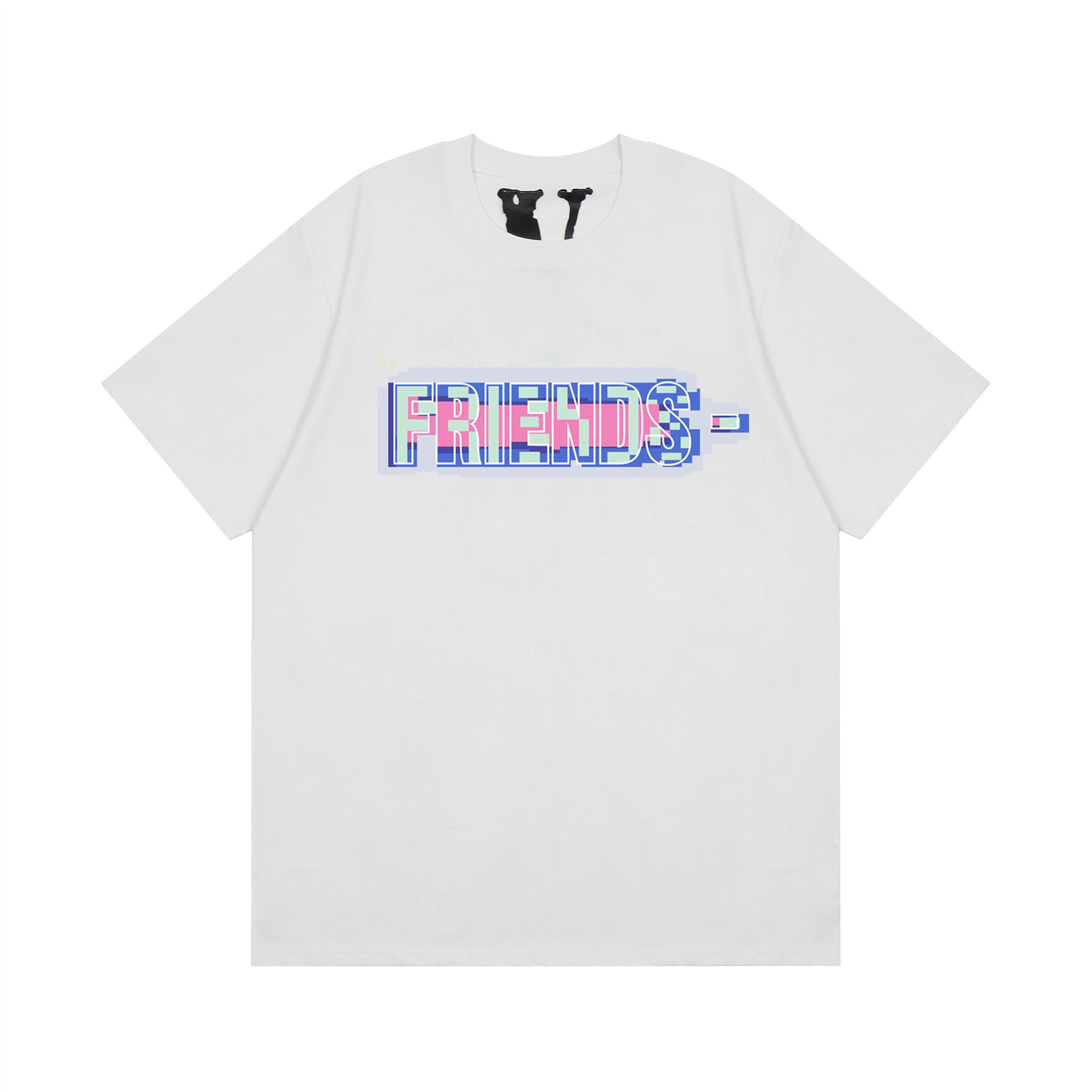 Vlone T Shirt Spring and Summer Mosaic Big V Pattern