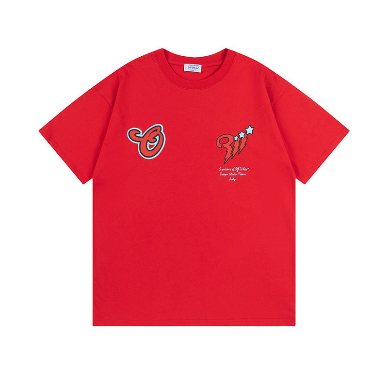 Off White T Shirts OW Cartoon Scorpion Pattern Crew Neck Pullover Short Sleeves