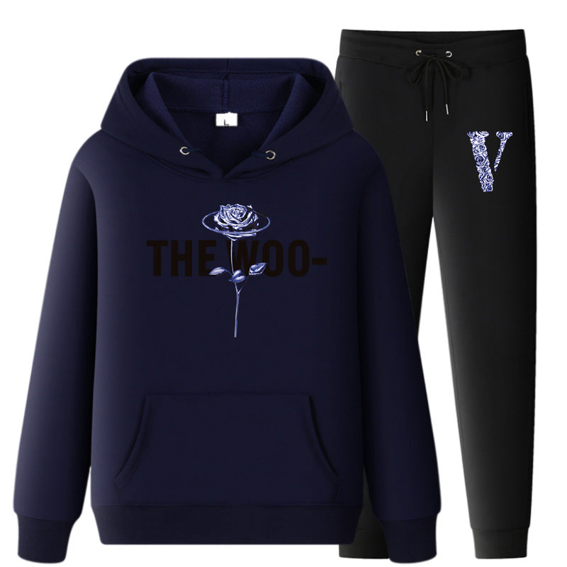 Vlone Hoodie & Pants 2 Piece Set Fall/Winter Hoodie Leisure Sports