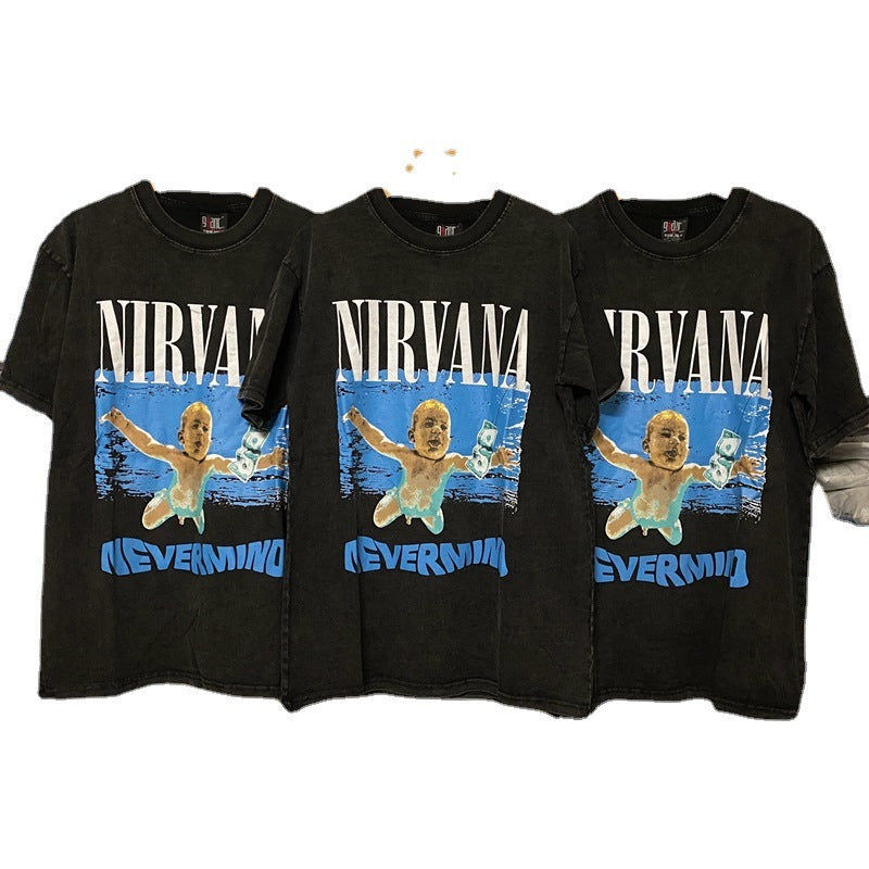 Nirvana T Shirt Nirvana Band Distressed Casual Loose Insvtg Tee