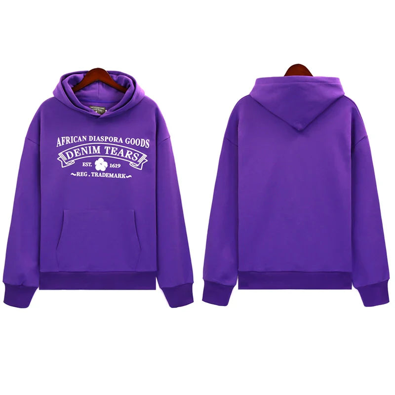 Denim Tears Outfit:Hoodie/Sweatpants (Separate Purchase Options) Casual Hooded Sweatshirt Sweatpants