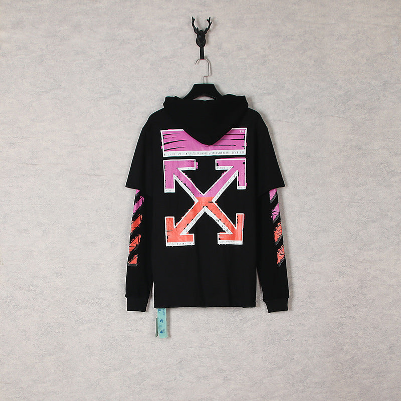 off White Hoodie Arrow Print Hoodie Sweater Men's and Women's Loose Coat
