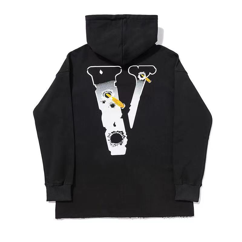 Vlone Hoodie Large V Hooded Sweater Loose Men'S And Women'S Hoodies Trendy Sweater Jacket
