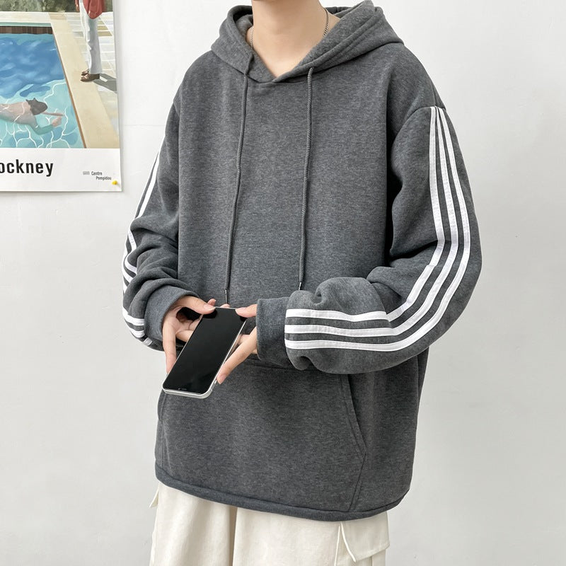 MEN'S Hoodie Loose Casual Plus Size Stripes