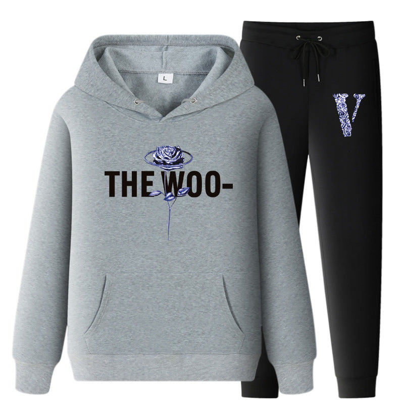 Vlone Hoodie & Pants 2 Piece Set Fall/Winter Hoodie Leisure Sports
