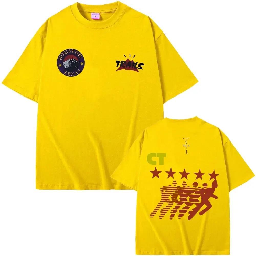 Cactus Jack Utopia Print T Shirt Short Sleeve Male  Cotton