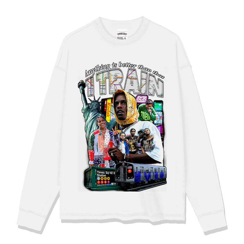 Asap Rocky T Shirts A $AP ASAP ROCKY Loose Print Short Sleeve T-Shirt Men's and Women's