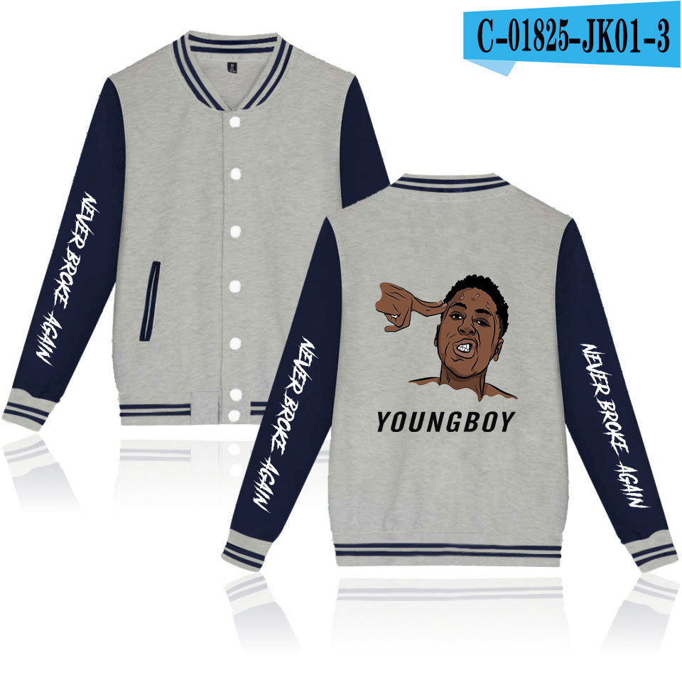 Never Broke Again Hoodie Casual Men'S And Women'S Long Sleeves Baseball Uniform