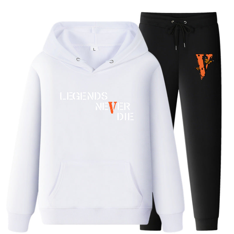 Vlone Hoodie & Pants 2 Piece Set Printing Sweatshirt And Sweatpants Fall Winter Hooded