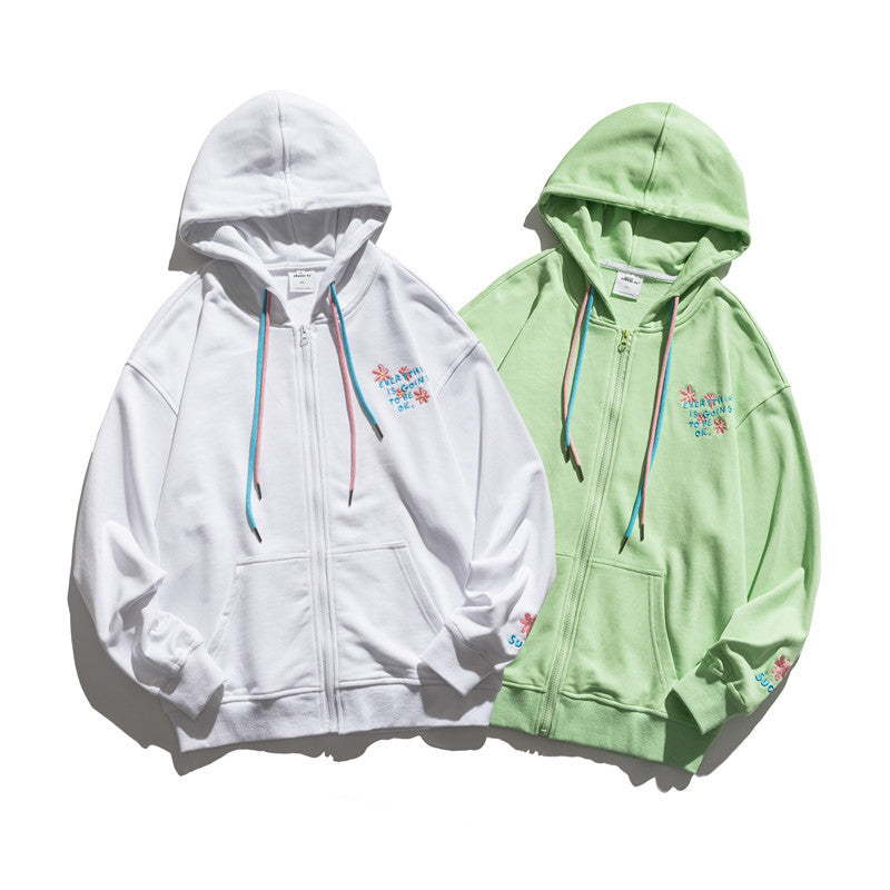 Men's Graphic Hoodies Men's Autumn Trendy Hooded Cardigan Sweater Men's and Women's Casual Jacket