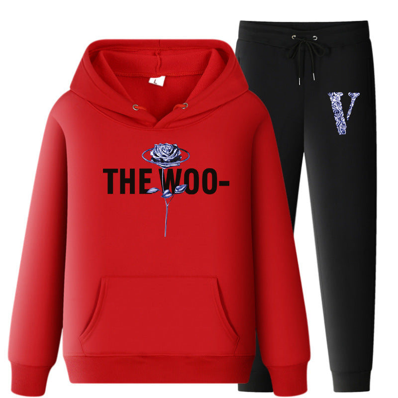 Vlone Hoodie & Pants 2 Piece Set Fall/Winter Hoodie Leisure Sports