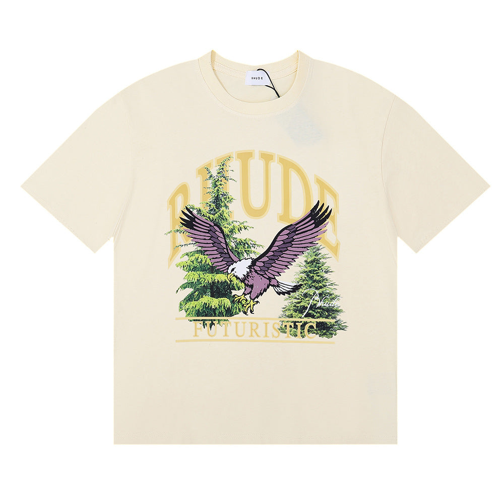 Rhude T Shirt Micro Eagle Letter Print Short Sleeve T-Shirt