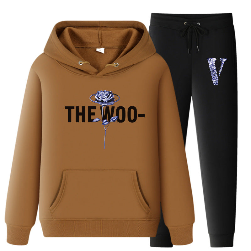 Vlone Hoodie & Pants 2 Piece Set Fall/Winter Hoodie Leisure Sports