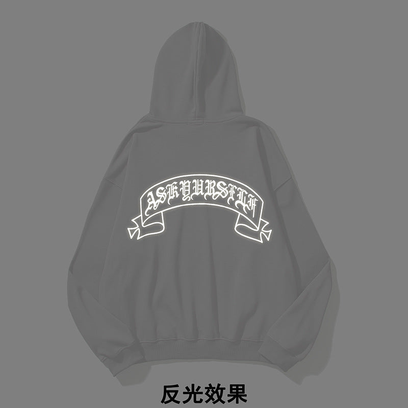 Kanye West Sunday Service Hoodie Autumn And Winter Distressed Reflective Loose Hooded Sweater