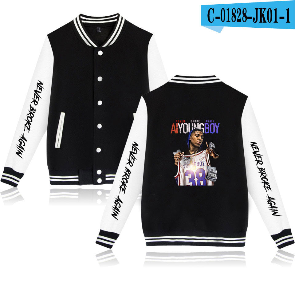 Never Broke Again Hoodie Casual Men'S And Women'S Long Sleeves Baseball Uniform