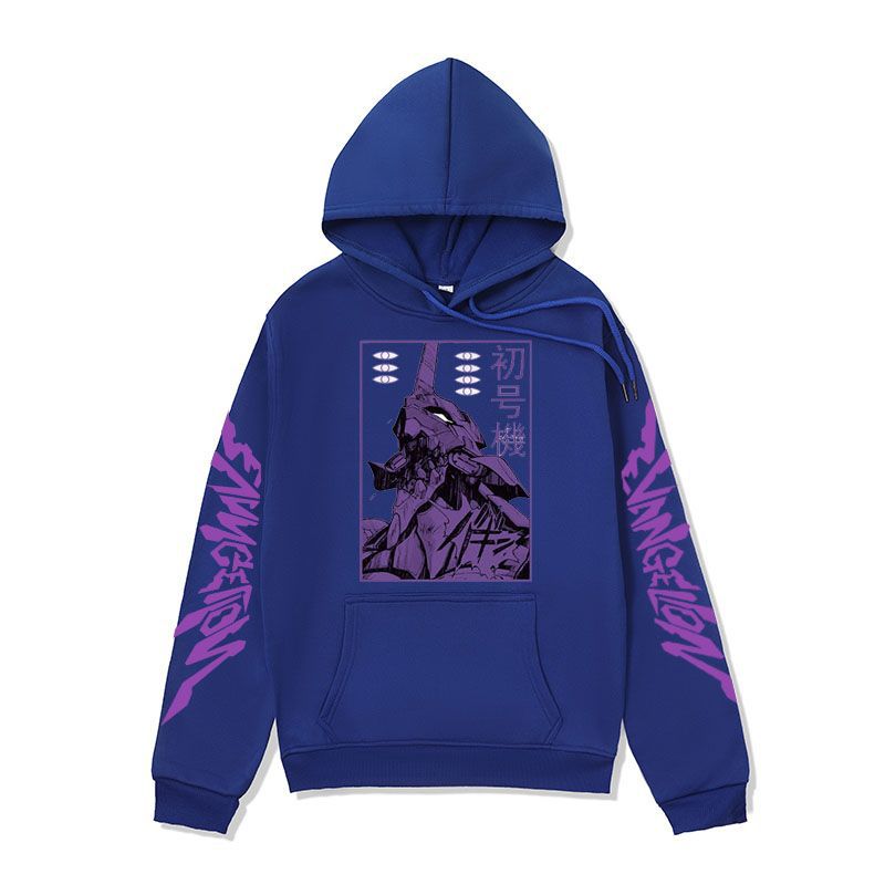 Anime Hoddies Anime Hoodie Tone Evangelion Printed Sweatshirt Spring and Autumn Fleece Hoodies