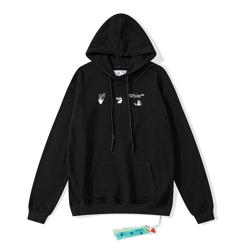 off White Hoodie Pullover Sweater Ow Men and Women Baggy Coat