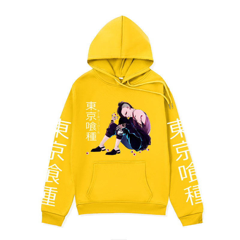 Anime Hoddies Tokyo Food Series Sweater Fleece-Lined Hoodie Fall Winter Coat