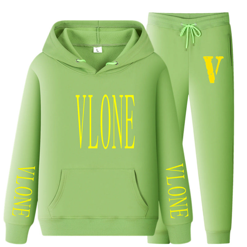 Vlone Hoodie & Pants 2 Piece Set Spring And Autumn Casual Sweater Loose Top