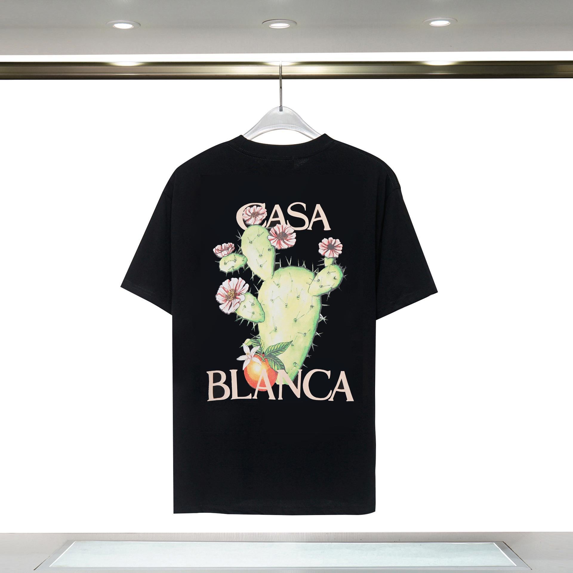 Casablanca T Shirts Cactus Print Loose Cotton Tee