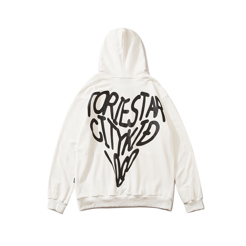 Man Fall Outfits Foam Love Printed Hoodie Autumn Winter Couple Men and Women